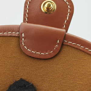 Triomphe Mini Besace White×brown PVC coated canvas U-CU-5201