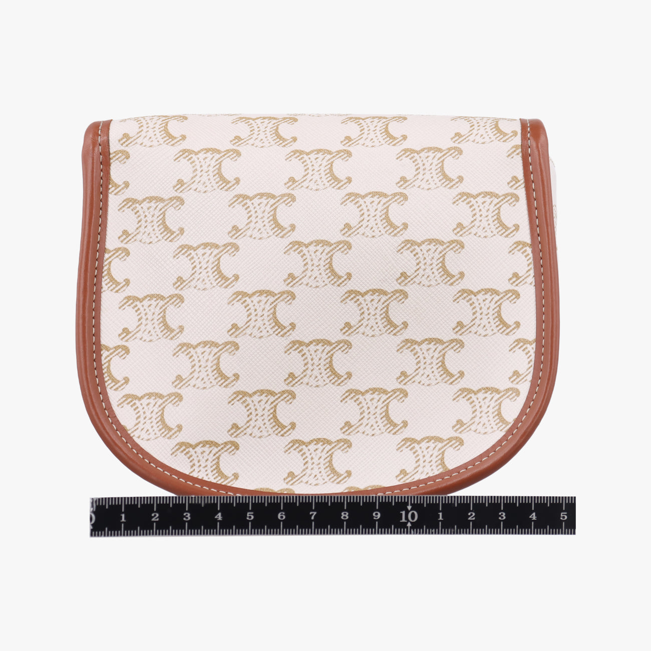 Triomphe Mini Besace White×brown PVC coated canvas U-CU-5201