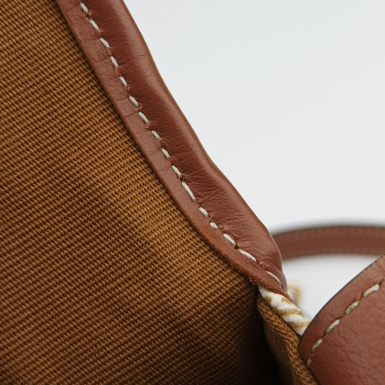 Triomphe Mini Besace White×brown PVC coated canvas U-CU-5201