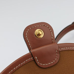 Triomphe Mini Besace White×brown PVC coated canvas U-CU-5201