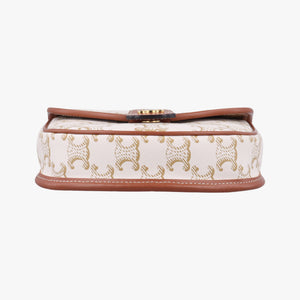 Triomphe Mini Besace White×brown PVC coated canvas U-CU-5201
