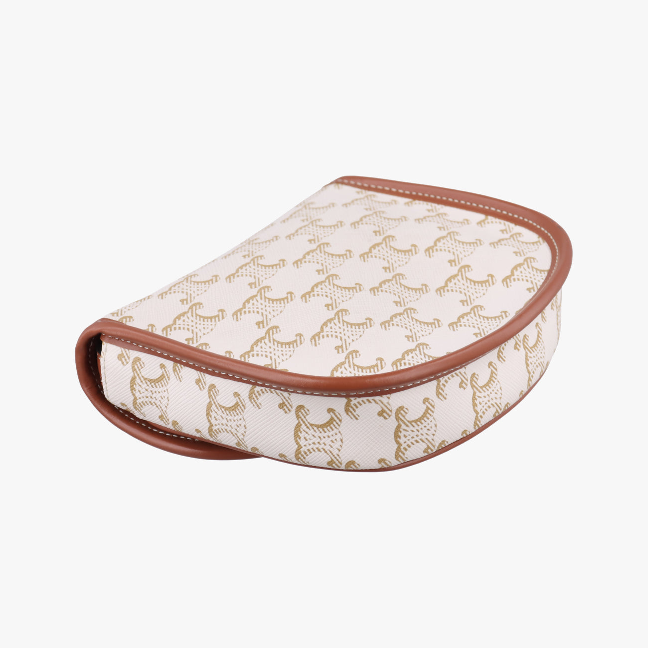 Triomphe Mini Besace White×brown PVC coated canvas U-CU-5201