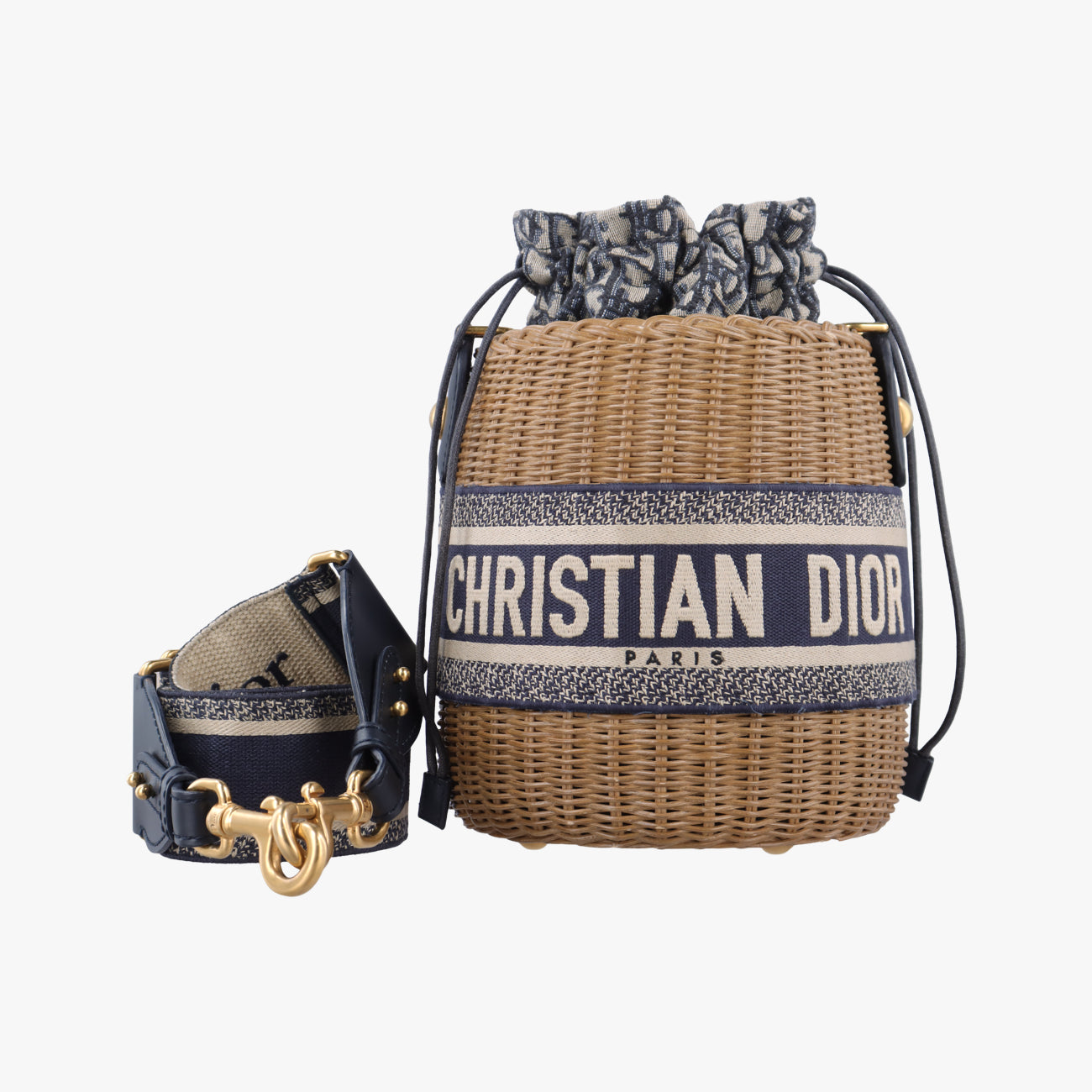 Wicker Basket Multicolour Natural wicker x Dior oblique jacquard 63-MA-1200