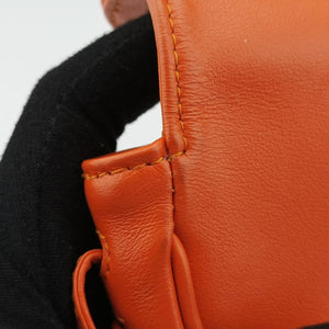 Printed Triangle Orange Leather S-CU-4251