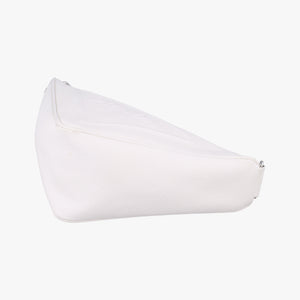 Triangle Logo Plate White SAFFIANO Leather 56 5