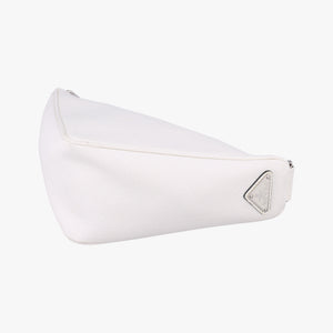 Triangle Logo Plate White SAFFIANO Leather 56 5