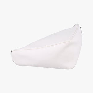 Triangle Logo Plate White SAFFIANO Leather 56 5