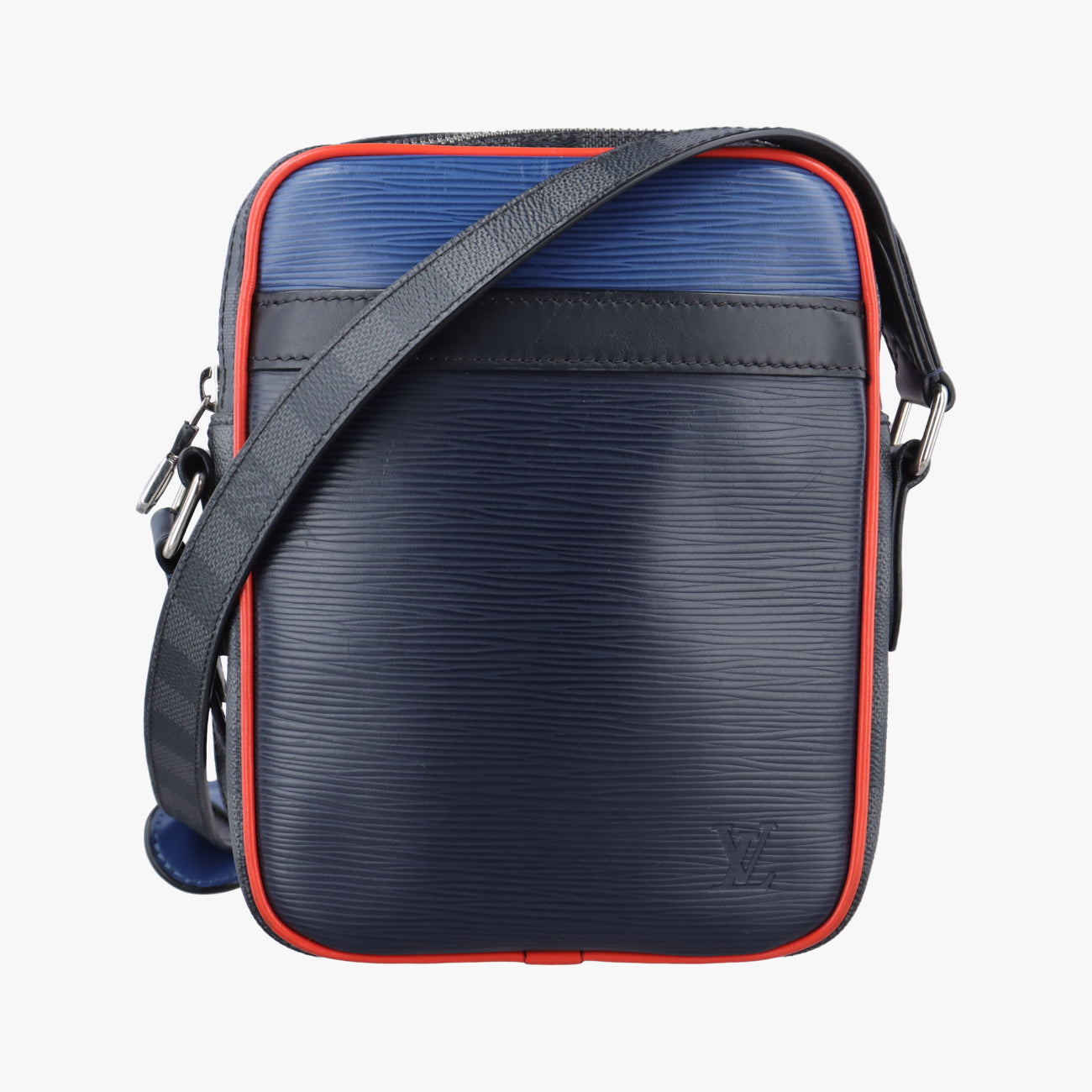 DANUBE SLIM PM NM Navy x Blue x Noir Epi×DAMIER GRAPHITE FO2168