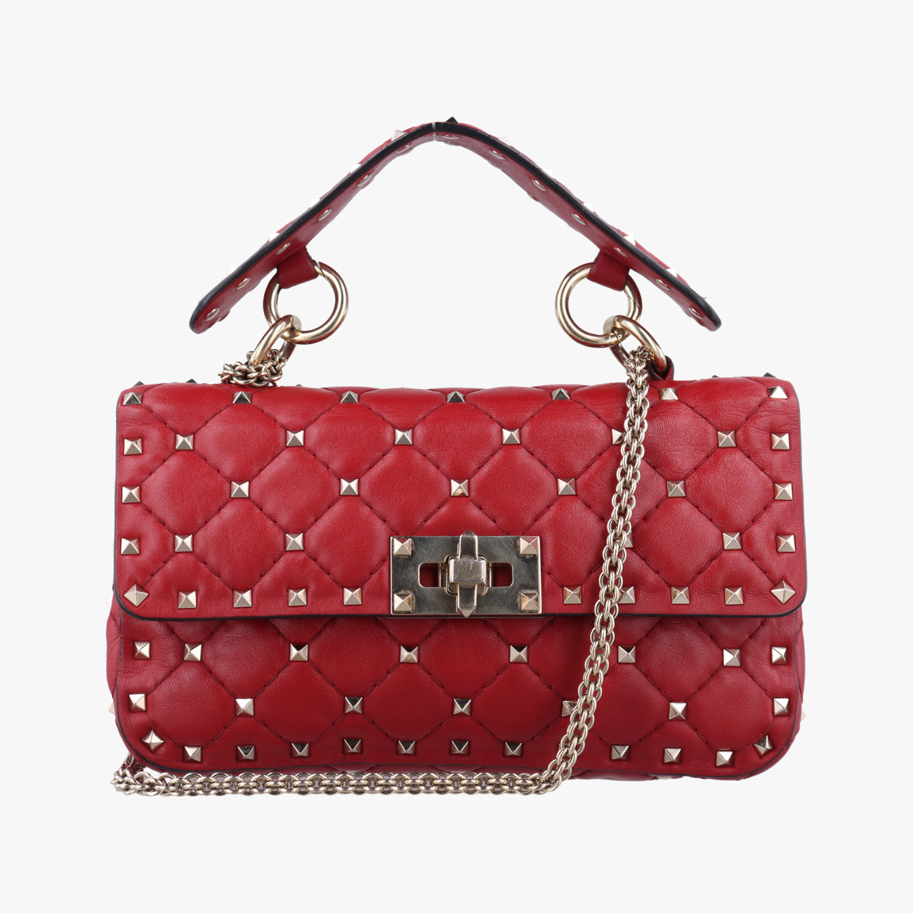 Rockstud SPIKE UP Red Lambskin BL-N123NAP2