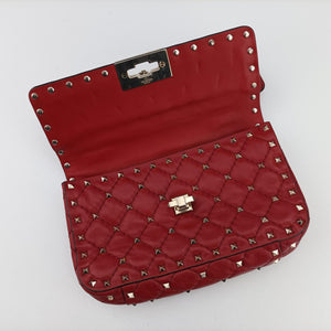 Rockstud SPIKE UP Red Lambskin BL-N123NAP2