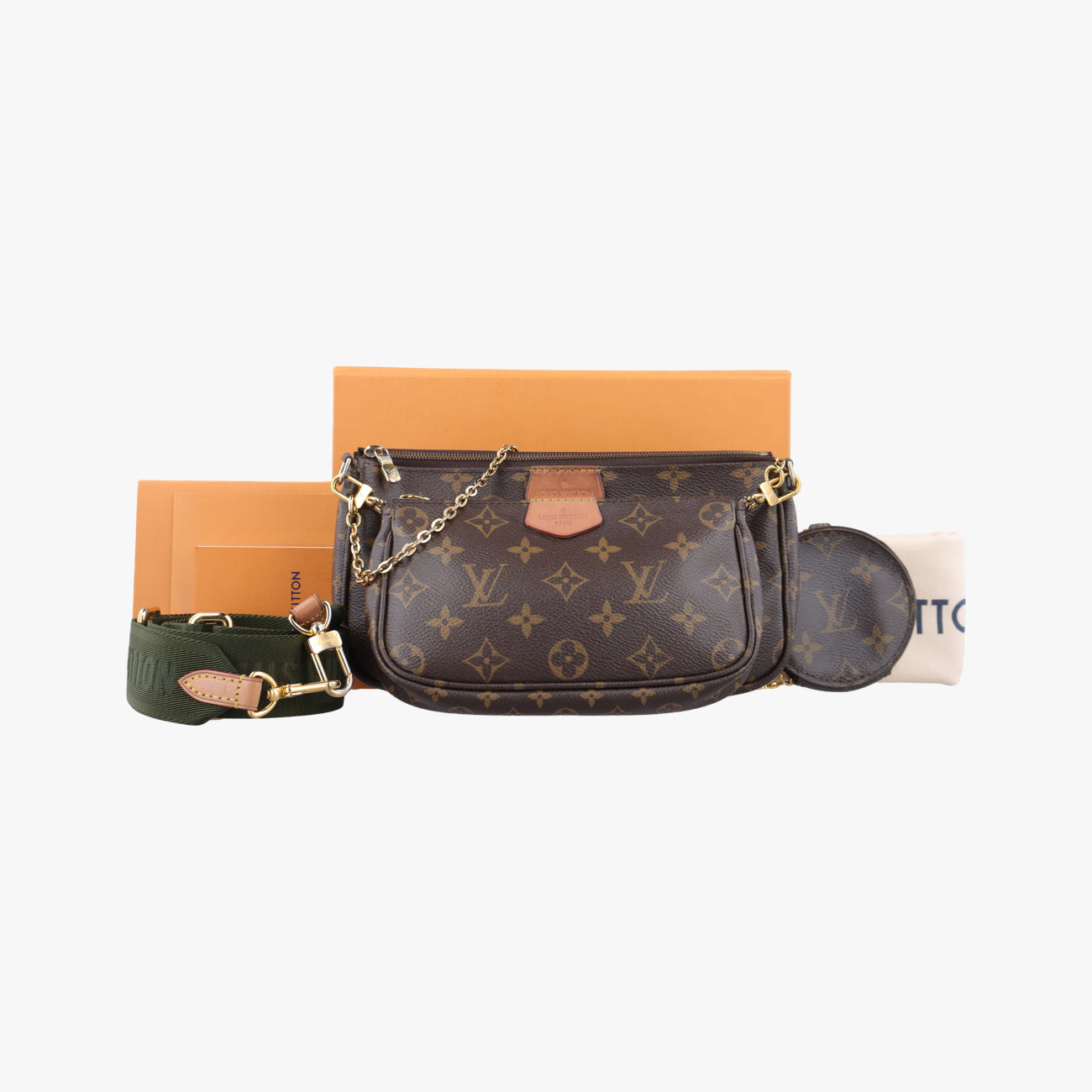 Multi Pochette Accessoir brown×khaki Monogram Canvas TA4230