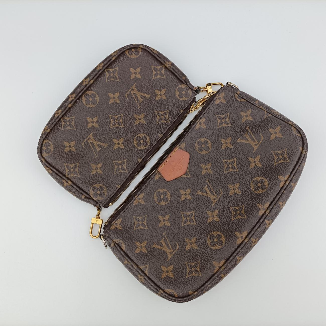Multi Pochette Accessoir brown×khaki Monogram Canvas TA4230