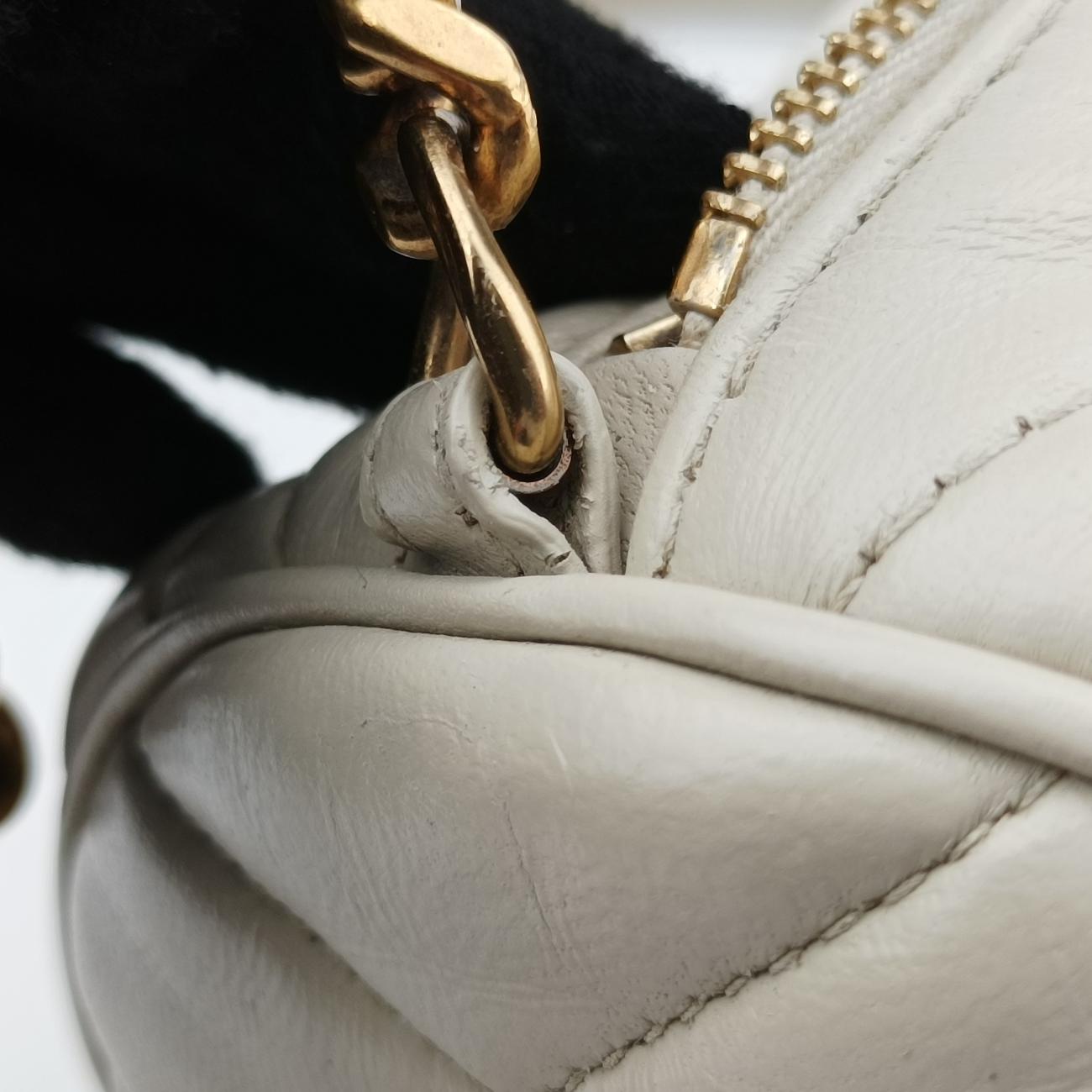 Sado Small Tube Bag White Leather GUE712706.0622