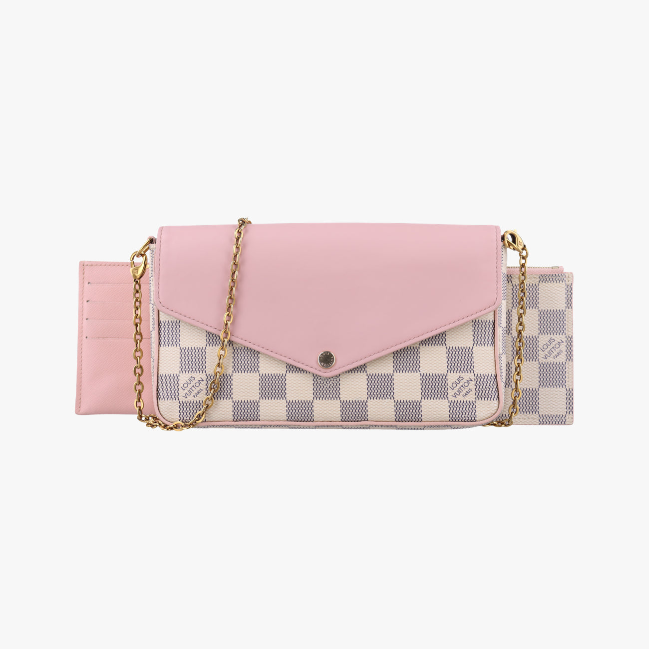 Pochette FéLICIE GM AZUR×Eau De Rose Damier Canvas MI1129