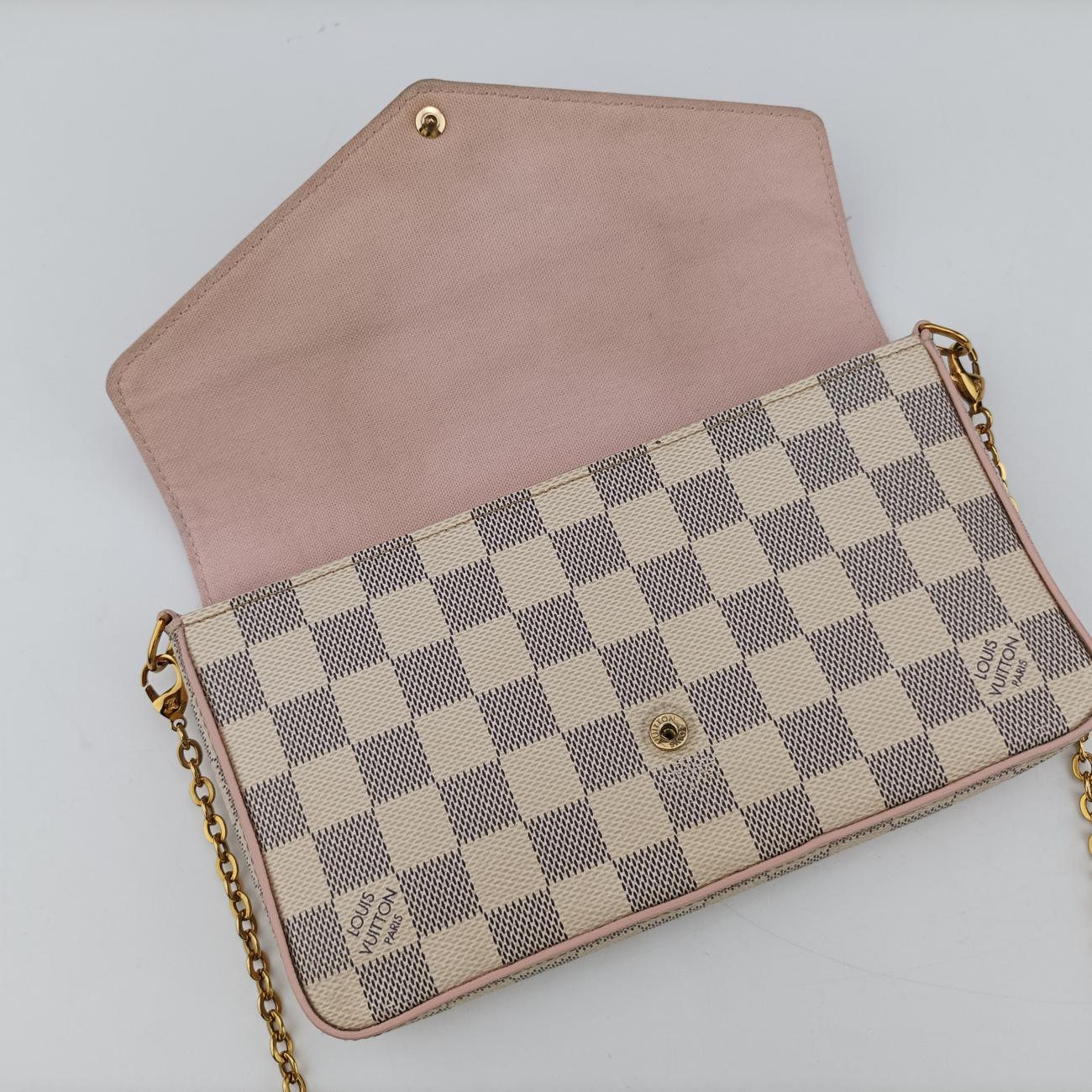 Pochette FéLICIE GM AZUR×Eau De Rose Damier Canvas MI1129