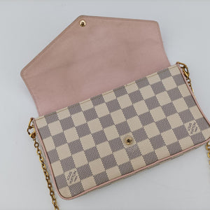 Pochette FéLICIE GM AZUR×Eau De Rose Damier Canvas MI1129
