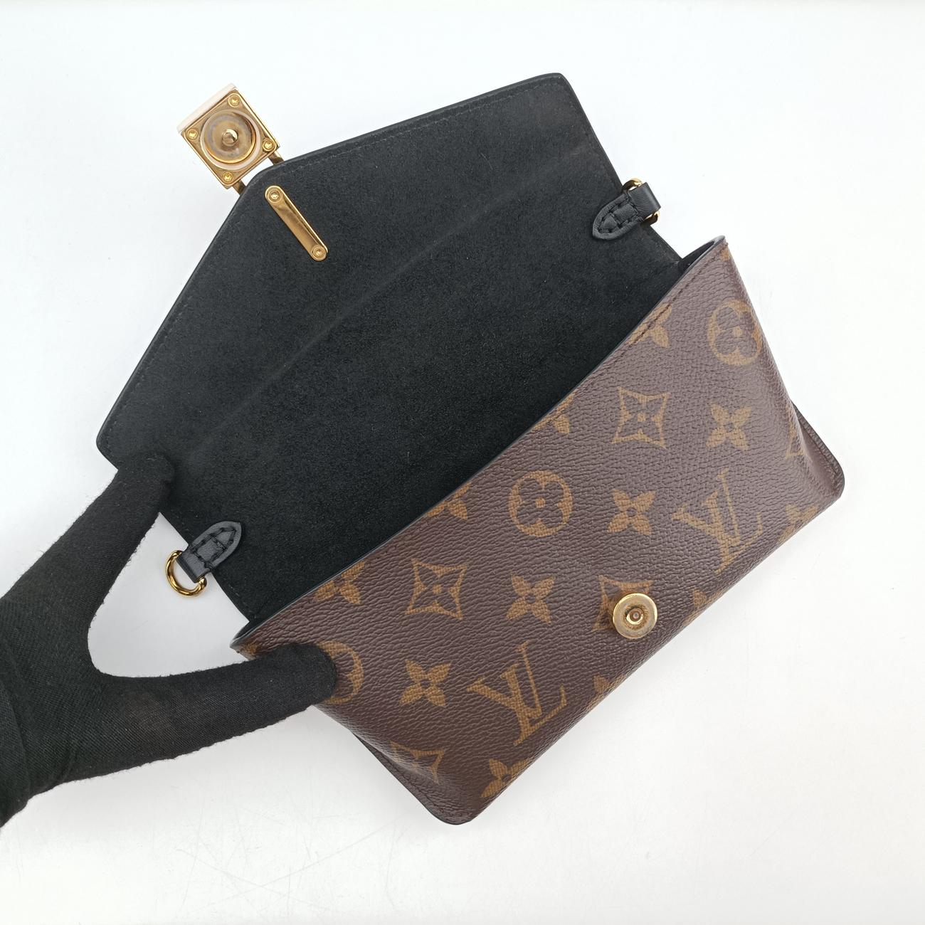 Padlock on strap Brown×Noir  Monogram canvas×leather ICチップ