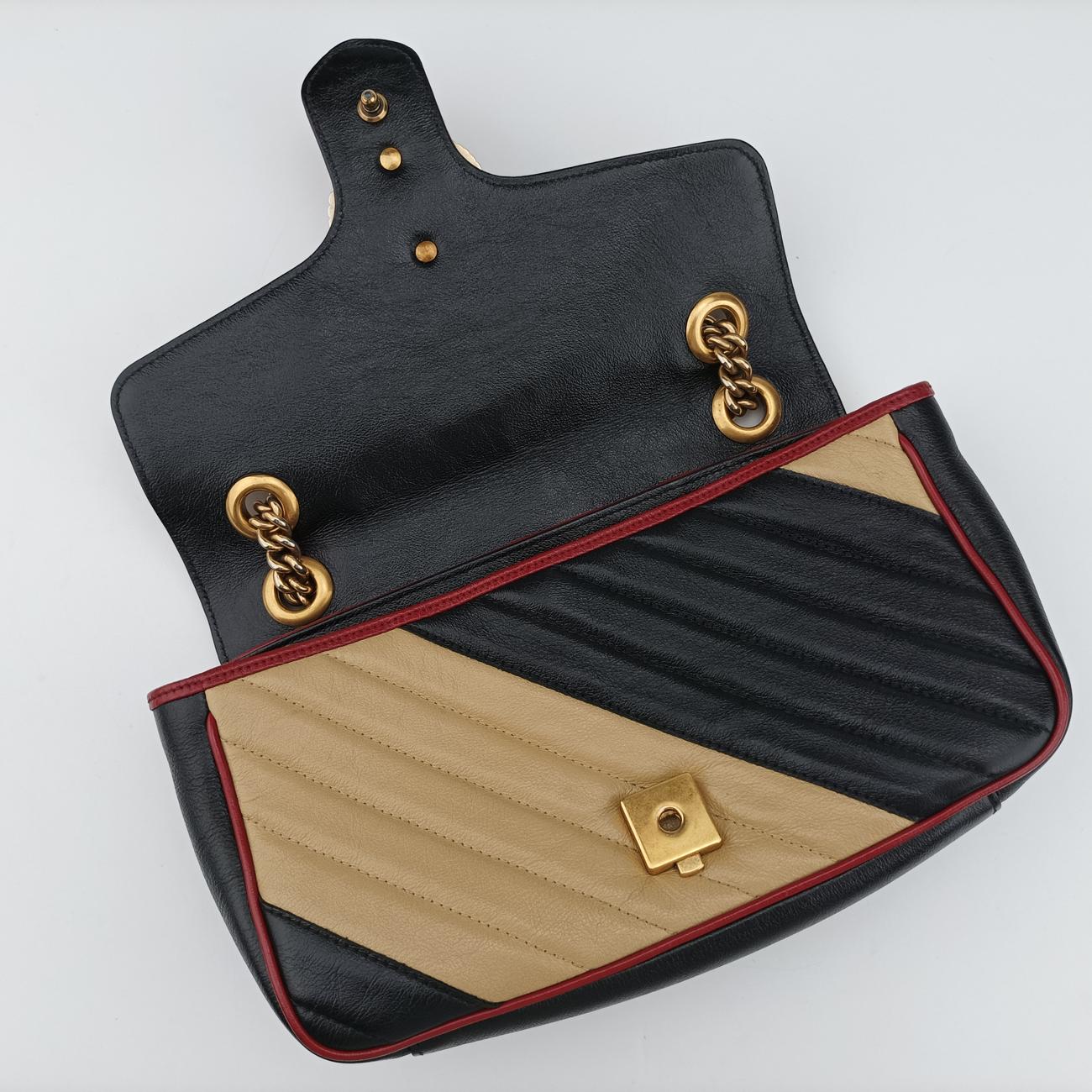 GG Marmont Black x Beige x Red Leather C029517078