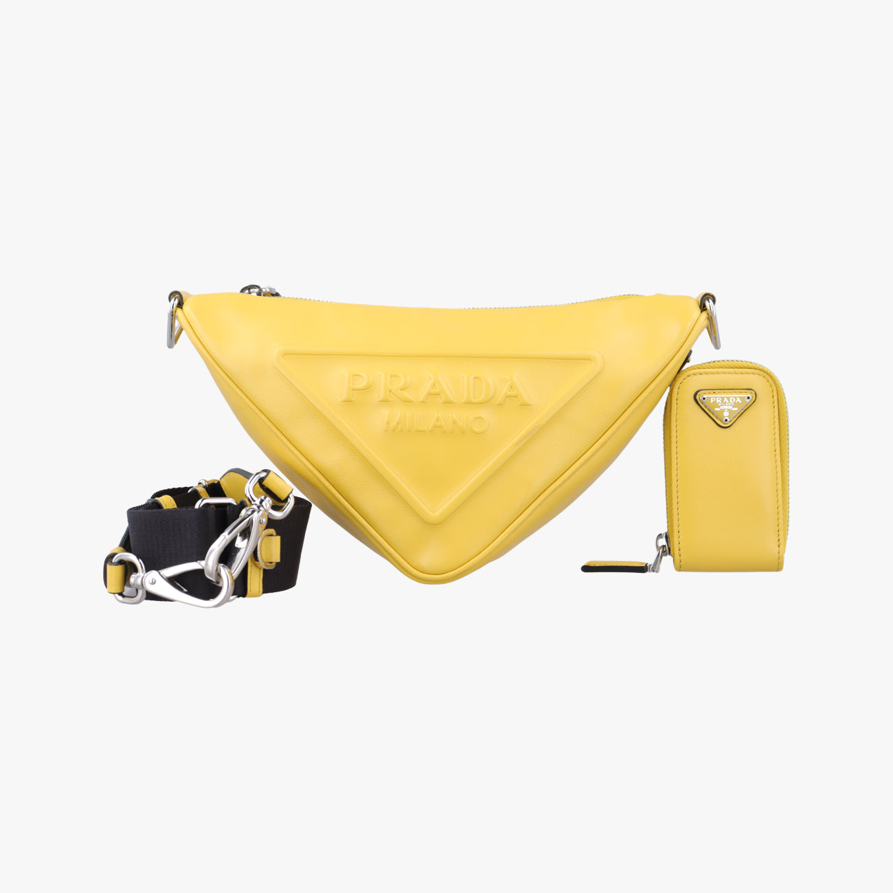 triangle embossed logo Yellow Leather 7/D