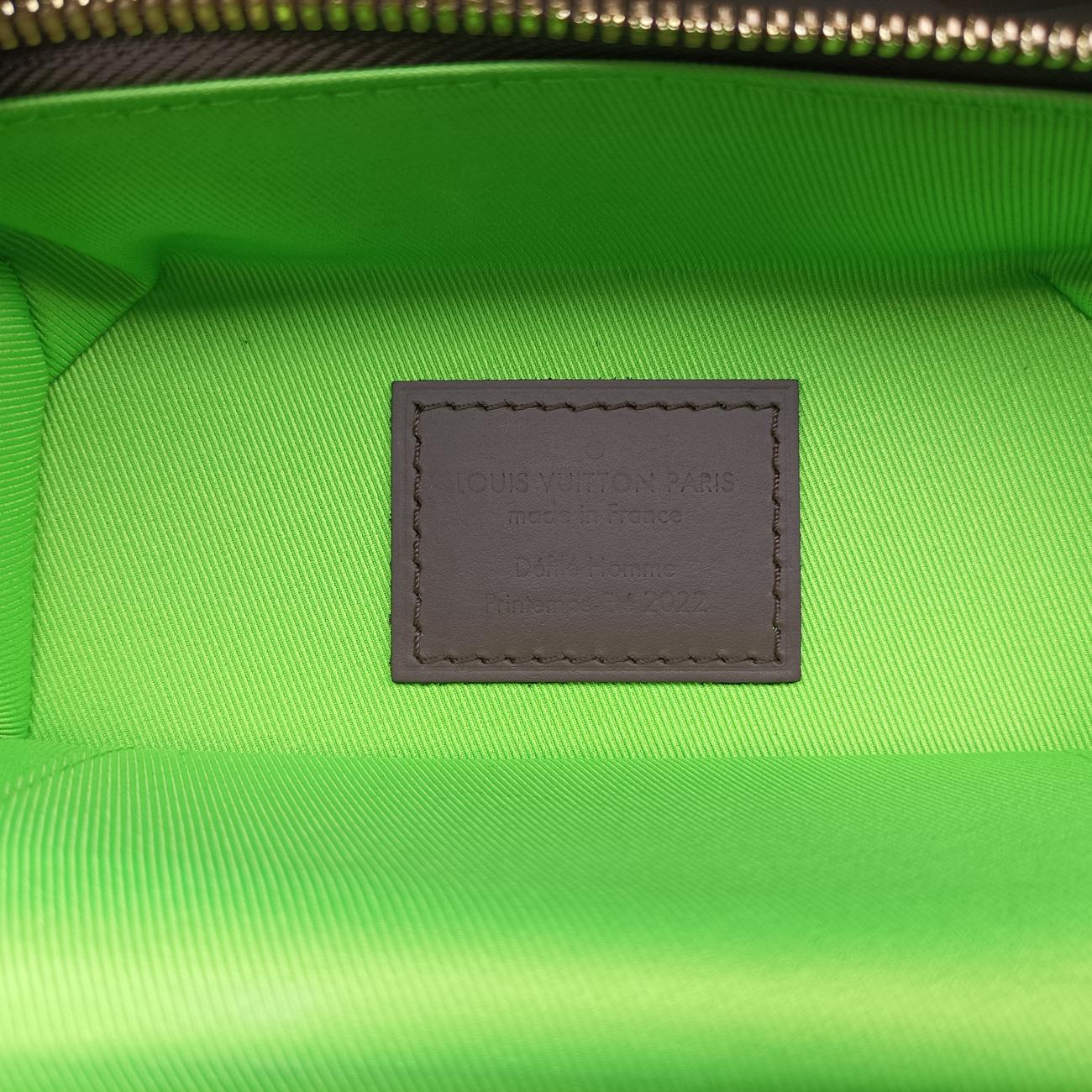 VERTICAL BOX TRUNK brown×green Monogram Canvas×calf leather ICチップ