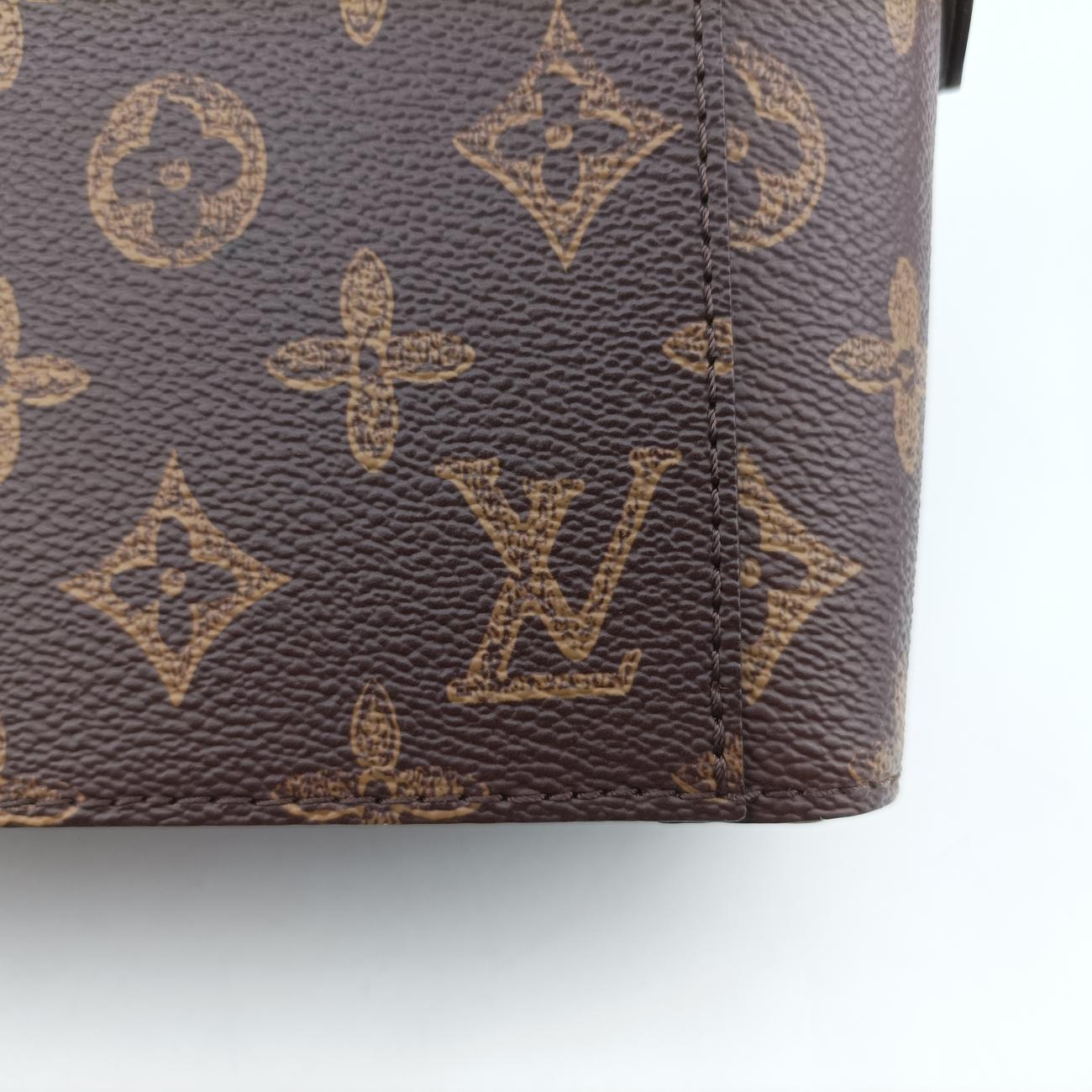 VERTICAL BOX TRUNK brown×green Monogram Canvas×calf leather ICチップ