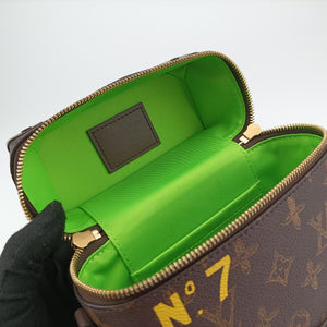 VERTICAL BOX TRUNK brown×green Monogram Canvas×calf leather ICチップ
