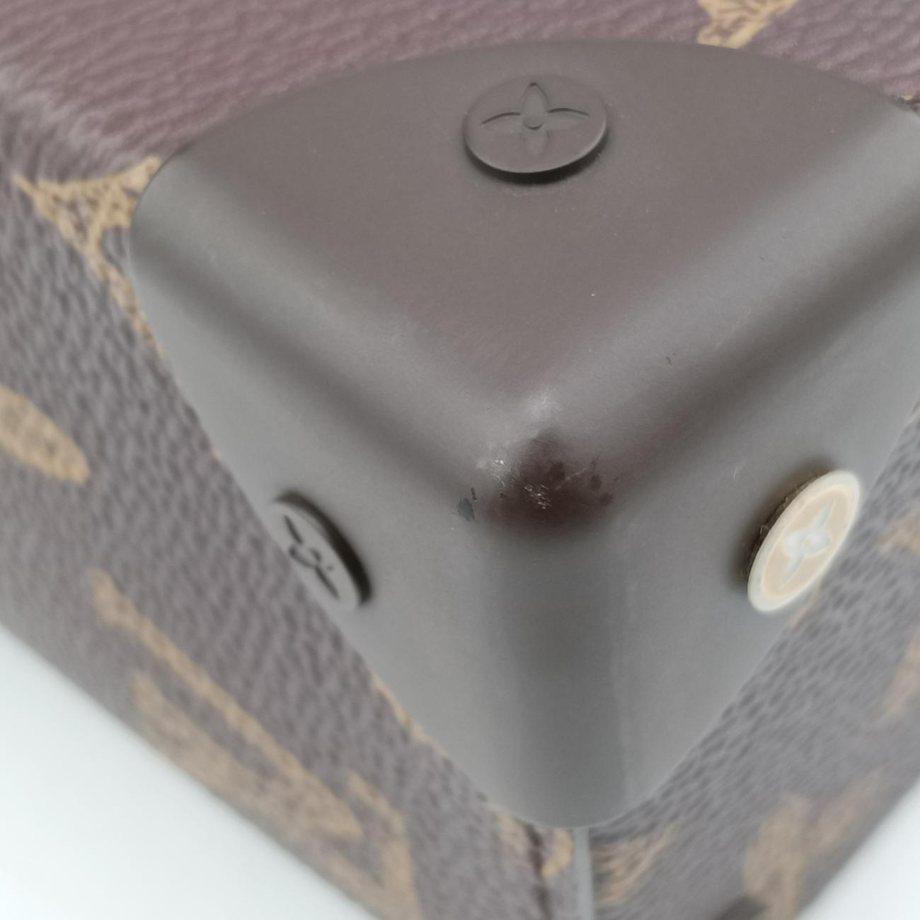 VERTICAL BOX TRUNK brown×green Monogram Canvas×calf leather ICチップ