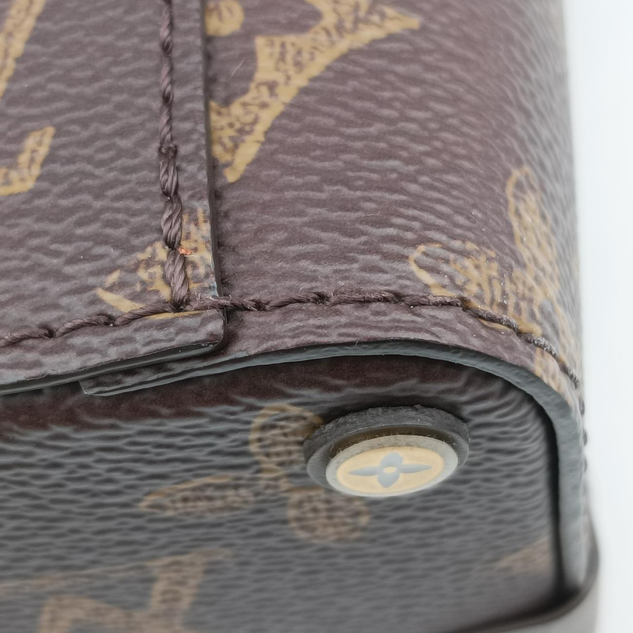 VERTICAL BOX TRUNK brown×green Monogram Canvas×calf leather ICチップ