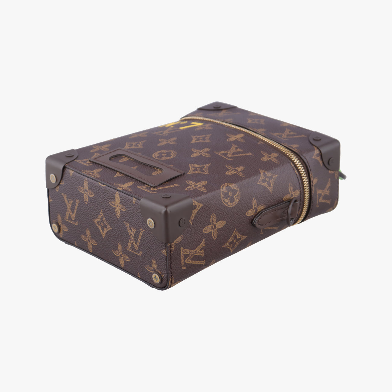 VERTICAL BOX TRUNK brown×green Monogram Canvas×calf leather ICチップ