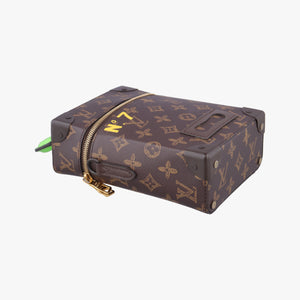 VERTICAL BOX TRUNK brown×green Monogram Canvas×calf leather ICチップ
