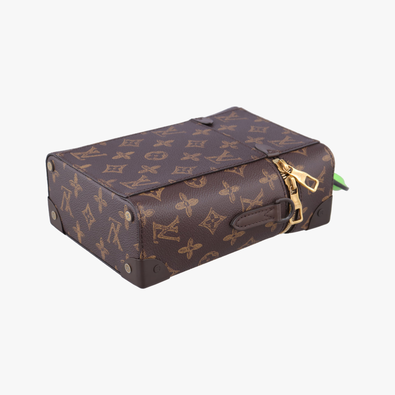 VERTICAL BOX TRUNK brown×green Monogram Canvas×calf leather ICチップ