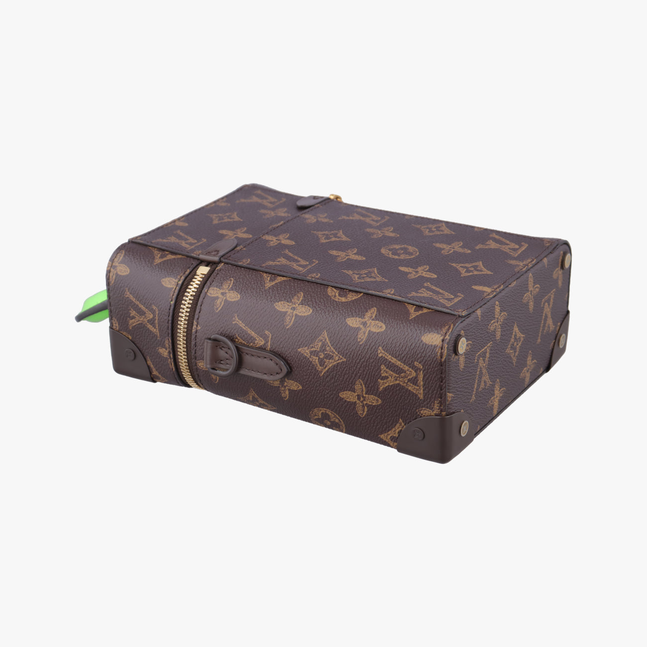 VERTICAL BOX TRUNK brown×green Monogram Canvas×calf leather ICチップ