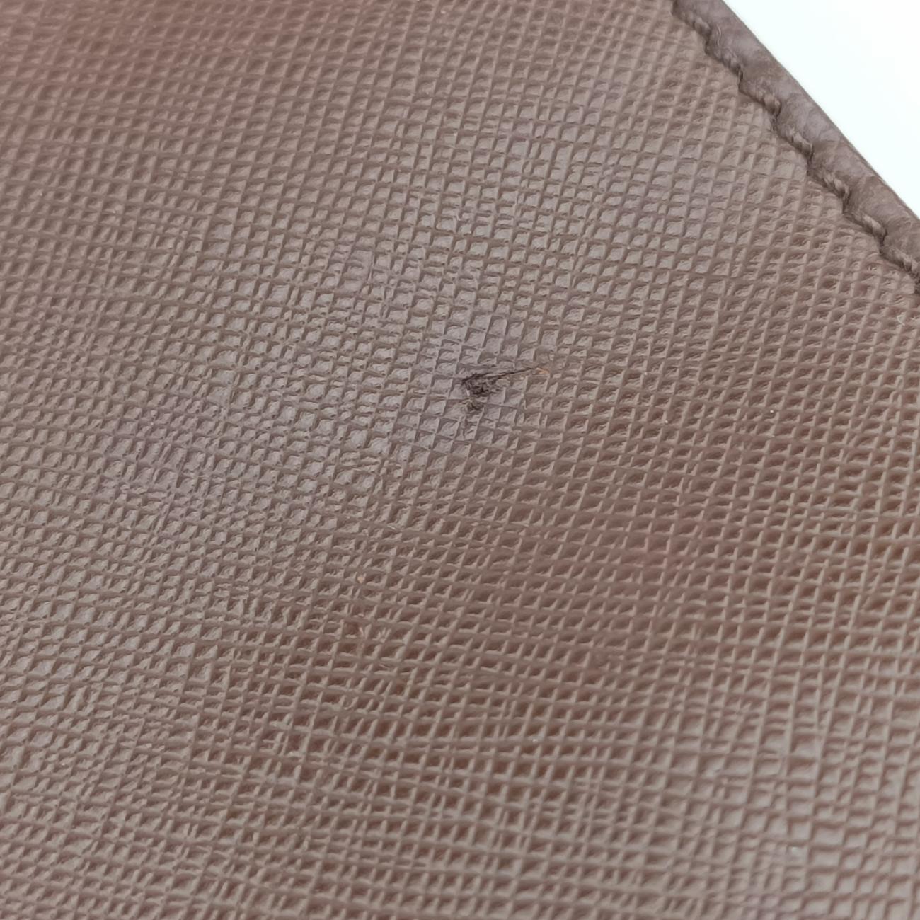 Triangle Logo Plate Brown Saffiano Leather 164