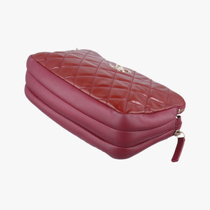 Crown CC Double Zip Bordeaux Patent×Leather 20501866