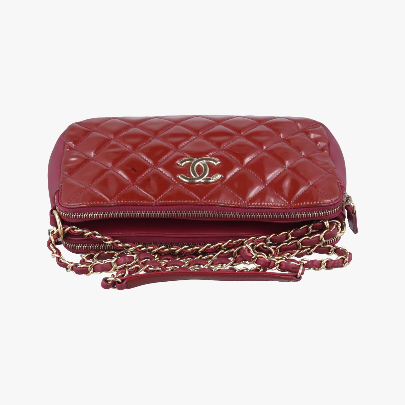 Crown CC Double Zip Bordeaux Patent×Leather 20501866