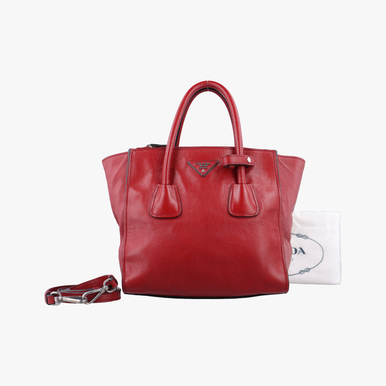 Twin Pocket Winged Tote Red Leather 12 113