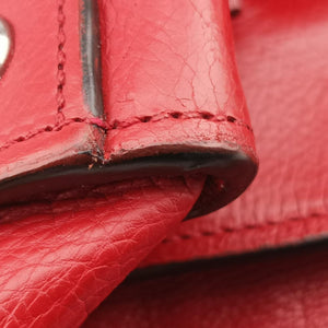 Twin Pocket Winged Tote Red Leather 12 113