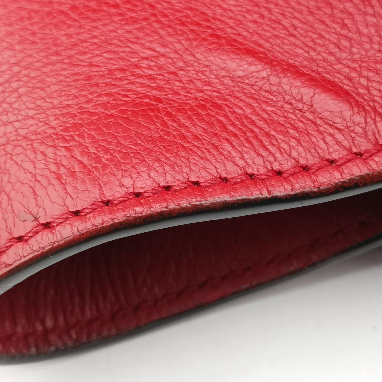 Twin Pocket Winged Tote Red Leather 12 113