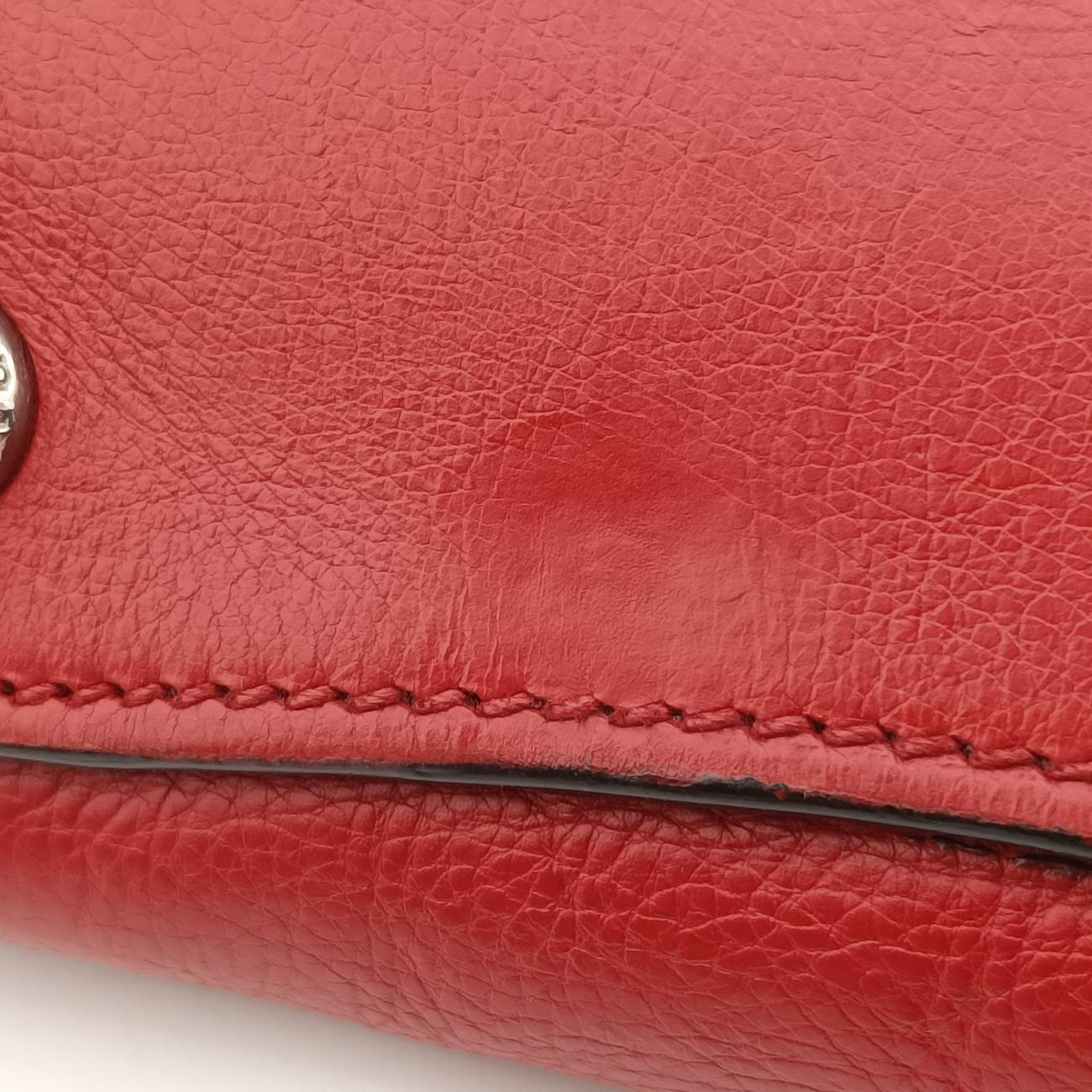 Twin Pocket Winged Tote Red Leather 12 113