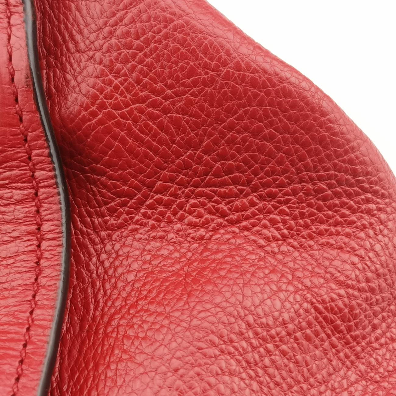 Twin Pocket Winged Tote Red Leather 12 113