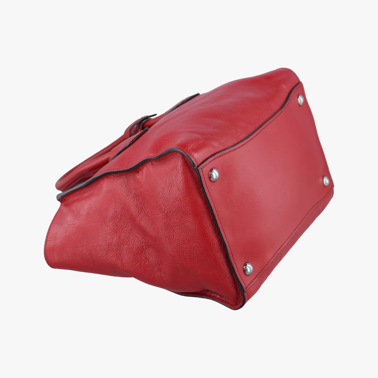 Twin Pocket Winged Tote Red Leather 12 113