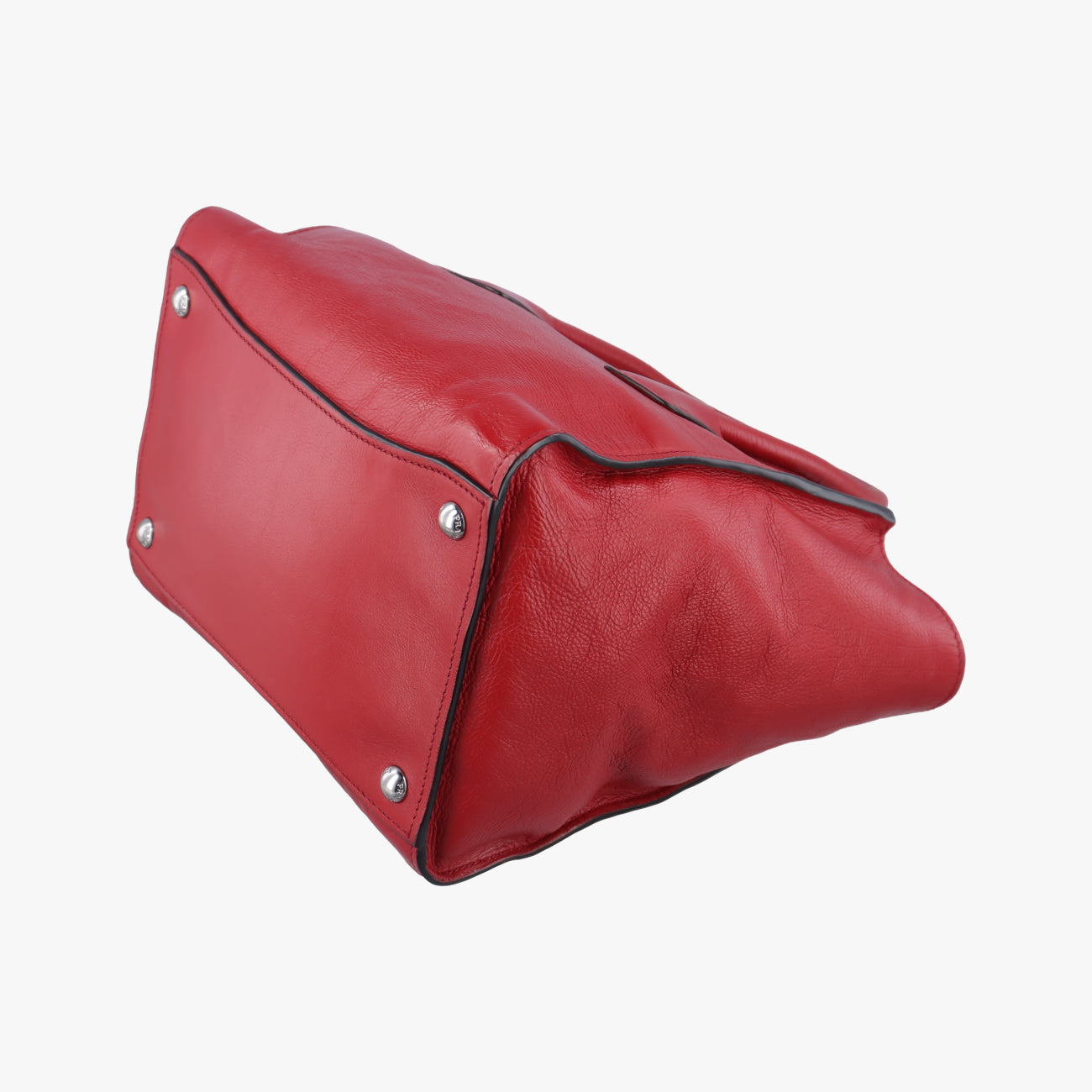 Twin Pocket Winged Tote Red Leather 12 113