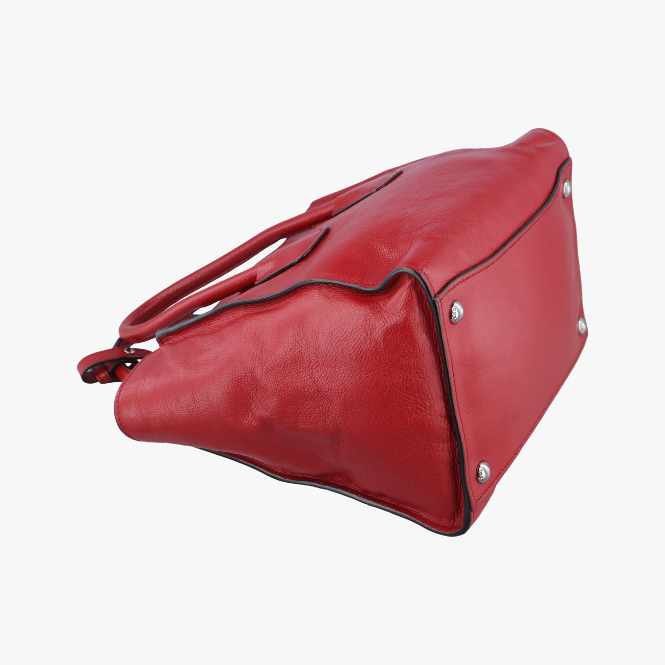Twin Pocket Winged Tote Red Leather 12 113