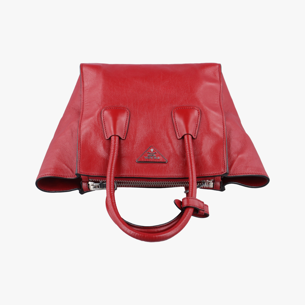 Twin Pocket Winged Tote Red Leather 12 113