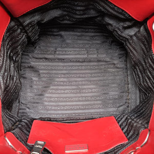 Twin Pocket Winged Tote Red Leather 12 113