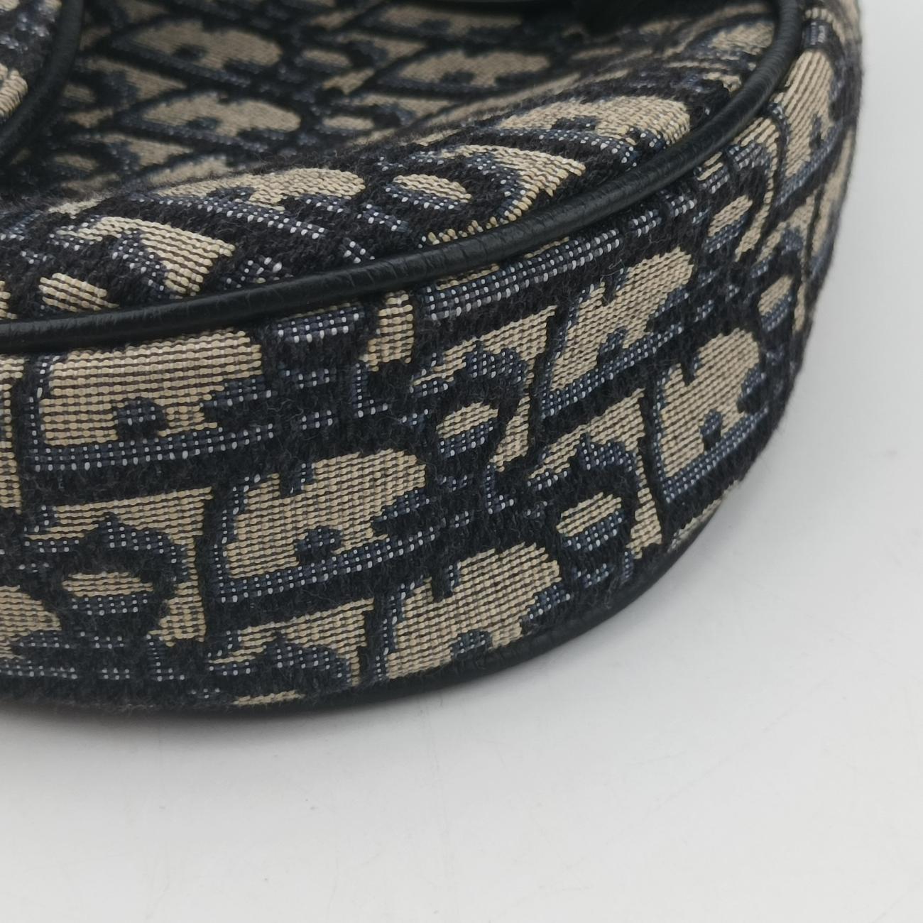 Saddlebags Gray x Navy Jacquard x Leather 21-BO-1210