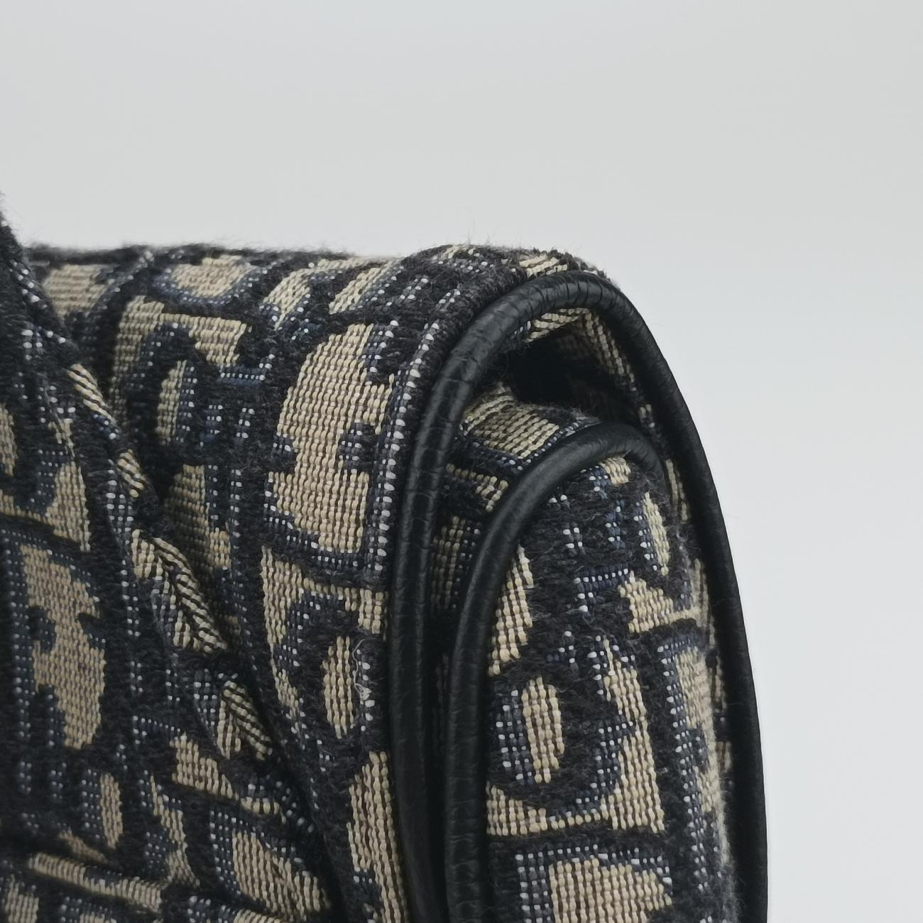 Saddlebags Gray x Navy Jacquard x Leather 21-BO-1210
