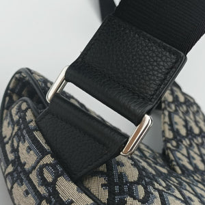 Saddlebags Gray x Navy Jacquard x Leather 21-BO-1210