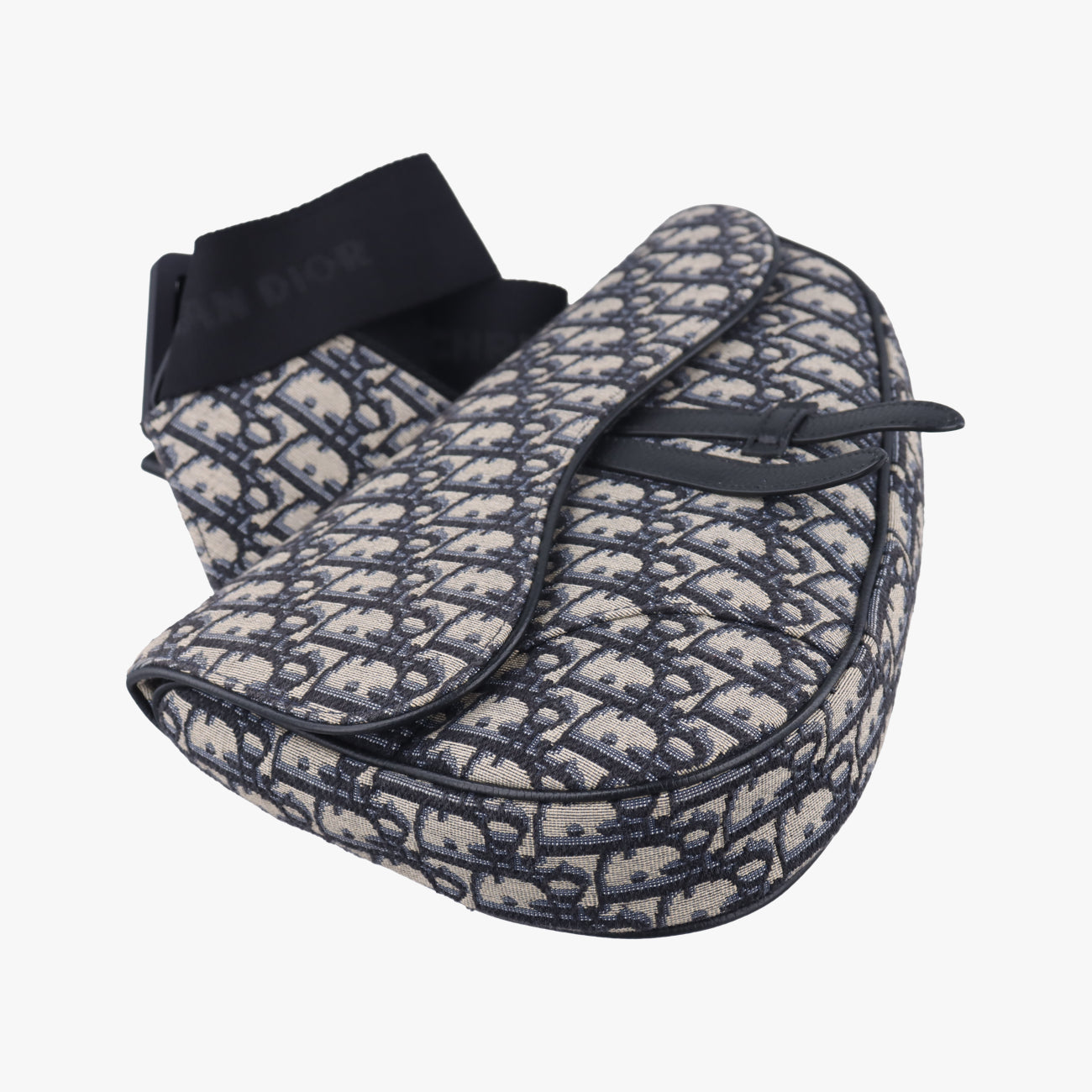 Saddlebags Gray x Navy Jacquard x Leather 21-BO-1210