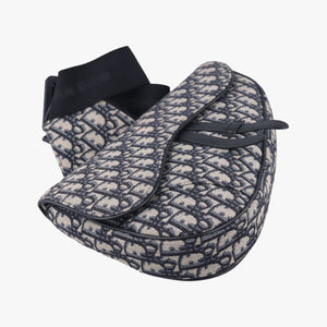 Saddlebags Gray x Navy Jacquard x Leather 21-BO-1210